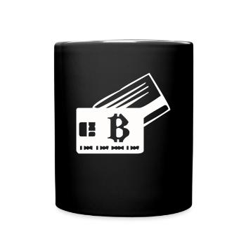 Carte bitcoin - Mug uni - noir - Devant