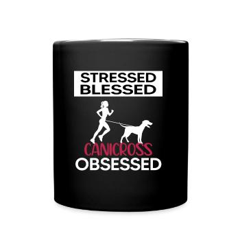 Canicross dogrun running with dog canicrossgirl - Full Colour Mug - black - Front
