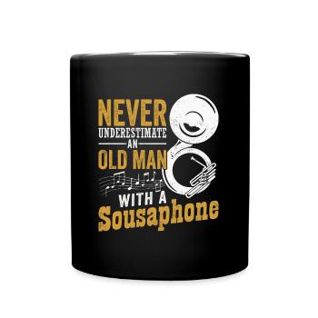 Sousaphon Blasmusik Orchester Musiker Rentner - Tasse einfarbig - Schwarz - Vorne
