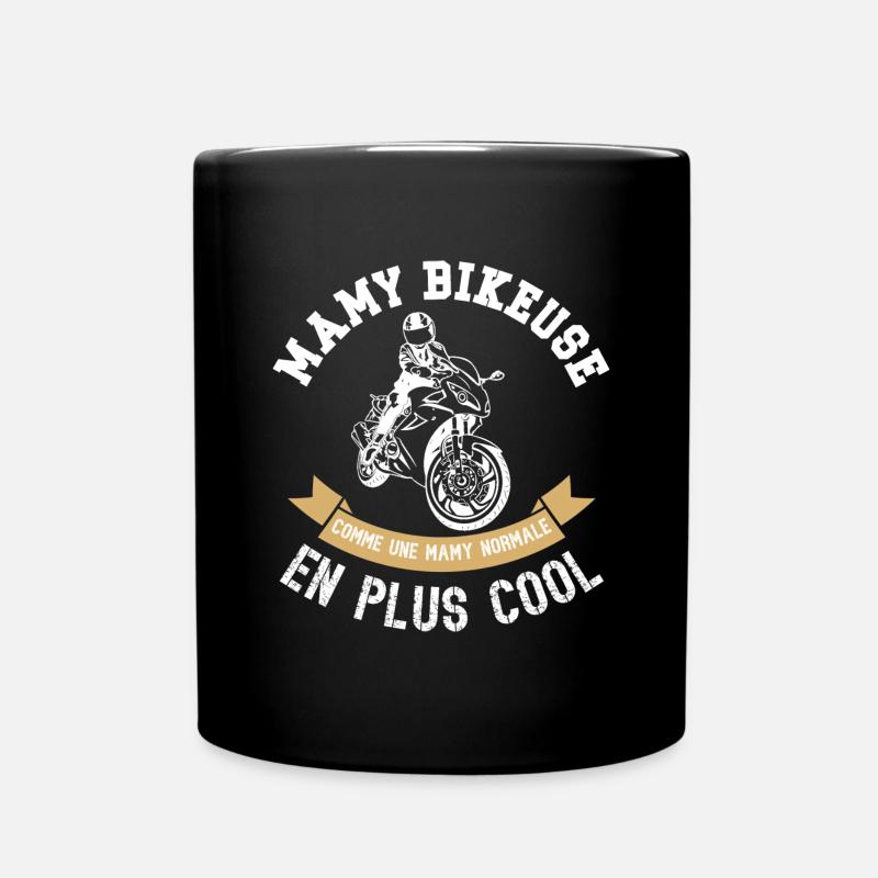 mamie bikeuse - Mug uni - noir