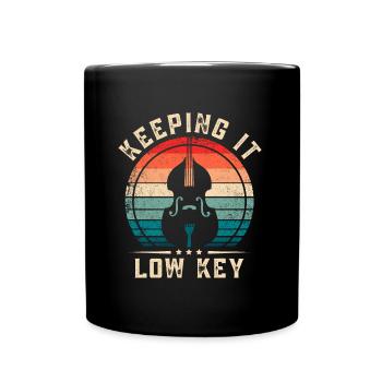 Double Bass Keeping It Low Key Bass Player - Full Colour Mug - black - Front