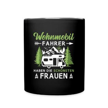 Wohnmobil Camping Wohnmobilfahrer Campingurlaub - Tasse einfarbig - Schwarz - Vorne