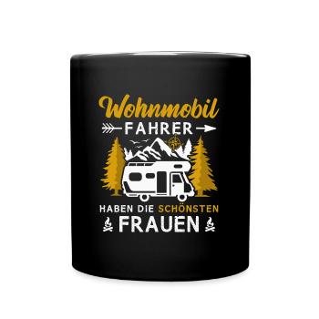 Wohnmobil Camping Wohnmobilfahrer Campingurlaub - Tasse einfarbig - Schwarz - Vorne