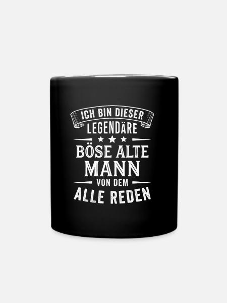 Böser Alter Mann Legende Sarkasmus Spruch Lustig - Tasse einfarbig - Schwarz