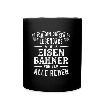 Eisenbahn Legende Eisenbahner Lokführer - Tasse einfarbig - Schwarz - Vorne