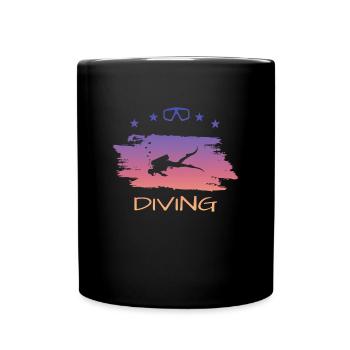 Tauchen Taucher diving tauchen Dive - Tasse einfarbig - Schwarz - Vorne