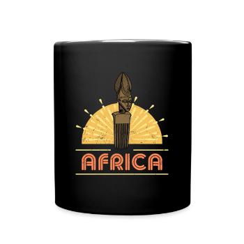 peigne cheveux afro coiffure pickaxe afrkia histoire - Mug uni - noir - Devant