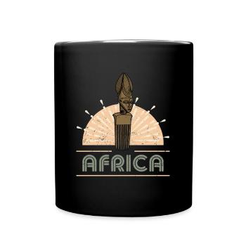 Kamm haar Afro Frisur Spitzhacke Afrkia Geschichte - Tasse einfarbig - Schwarz - Vorne