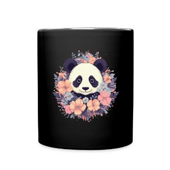 Panda - Tasse einfarbig - Schwarz - Vorne