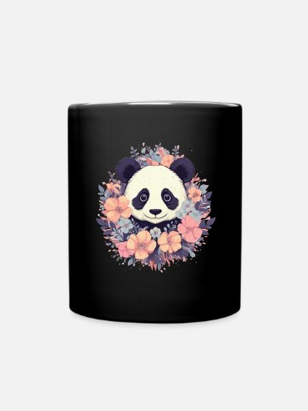 Panda - Tasse einfarbig - Schwarz