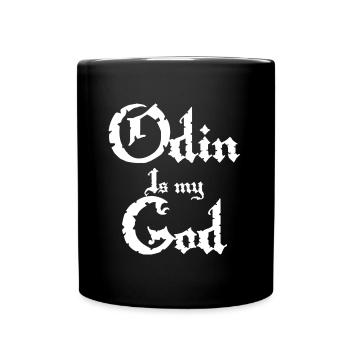My god is Odin mein Gott ist Odin Wikinger Design - Tasse einfarbig - Schwarz - Vorne