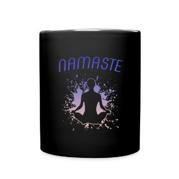 namaste - Tasse einfarbig - Schwarz - Vorne