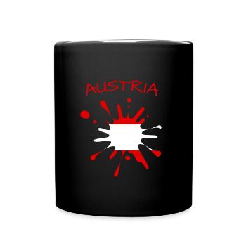 Austria Splash Kleks Österreich - Tasse einfarbig - Schwarz - Vorne