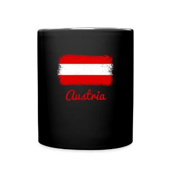 Austria Nationalflagge Österreich - Tasse einfarbig - Schwarz - Vorne
