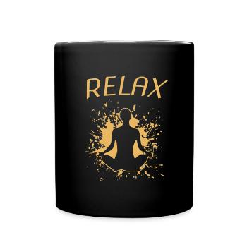 Relax Yoga Shalom - Tasse einfarbig - Schwarz - Vorne