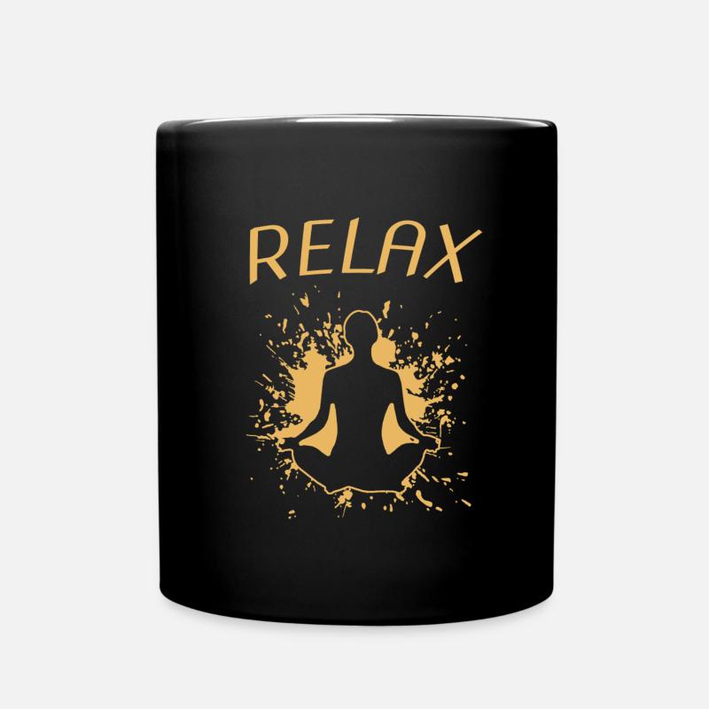 Relax Yoga Shalom - Tasse einfarbig - Schwarz