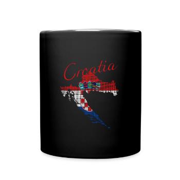 Croatia Hrvatska Kroatien - Tasse einfarbig - Schwarz - Vorne
