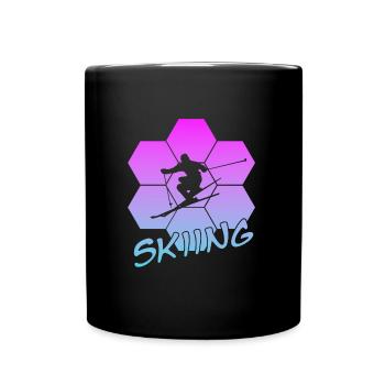 Skiing - Tasse einfarbig - Schwarz - Vorne