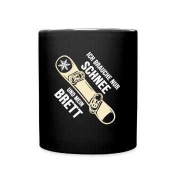 Snowboard Snowboarder Softboot "Schnee & Brett" - Tasse einfarbig - Schwarz - Vorne