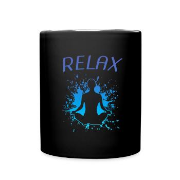 Yoga Relax - Tasse einfarbig - Schwarz - Vorne
