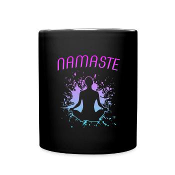 Inhale Exhale Yoga Meditation Namaste - Tasse einfarbig - Schwarz - Vorne