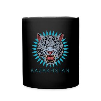 Kasachstan Herkunft Kasach Schneeleopard - Tasse einfarbig - Schwarz - Vorne