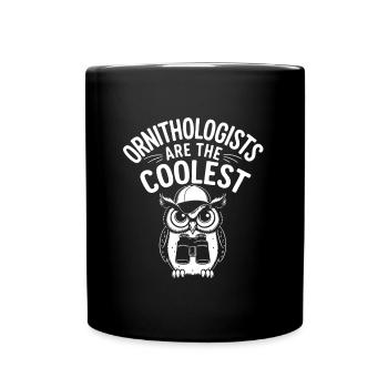 Ornithologists are the coolest funny owl - Full Colour Mug - black - Front