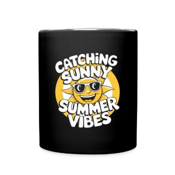 Sunny Summer Moments Vibes Summer Sun - Full Colour Mug - black - Front