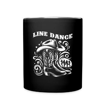 Line Dancing Country Dance - Line Dance Tanzen - Full Colour Mug - black - Front