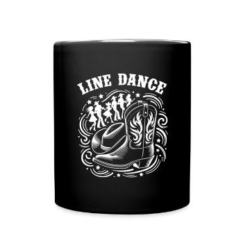 Line Dancing Country Dance - Line Dance Tanzen - Full Colour Mug - black - Front