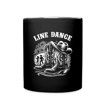 Line Dancing Country Dance - Line Dance Tanzen - Full Colour Mug - black - Front