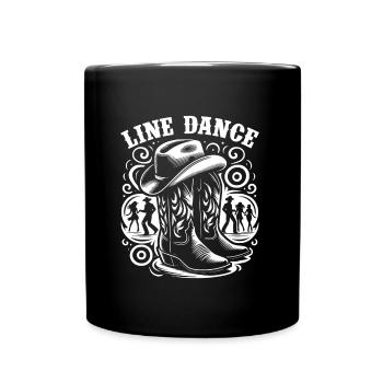 Line Dancing Country Dance - Line Dance Tanzen - Full Colour Mug - black - Front
