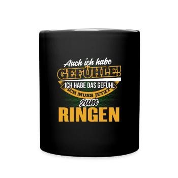 RINGEN - Ich habe auch Gefühle - Tasse einfarbig - Schwarz - Vorne