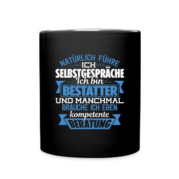 BESTATTER - KOMPETENTE BERATUNG - Tasse einfarbig - Schwarz - Vorne