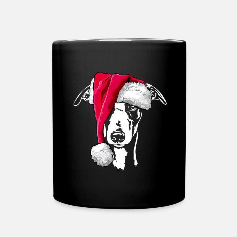 Santa WHIPPET Weihnachten Hunde Wilsigns - Tasse einfarbig - Schwarz