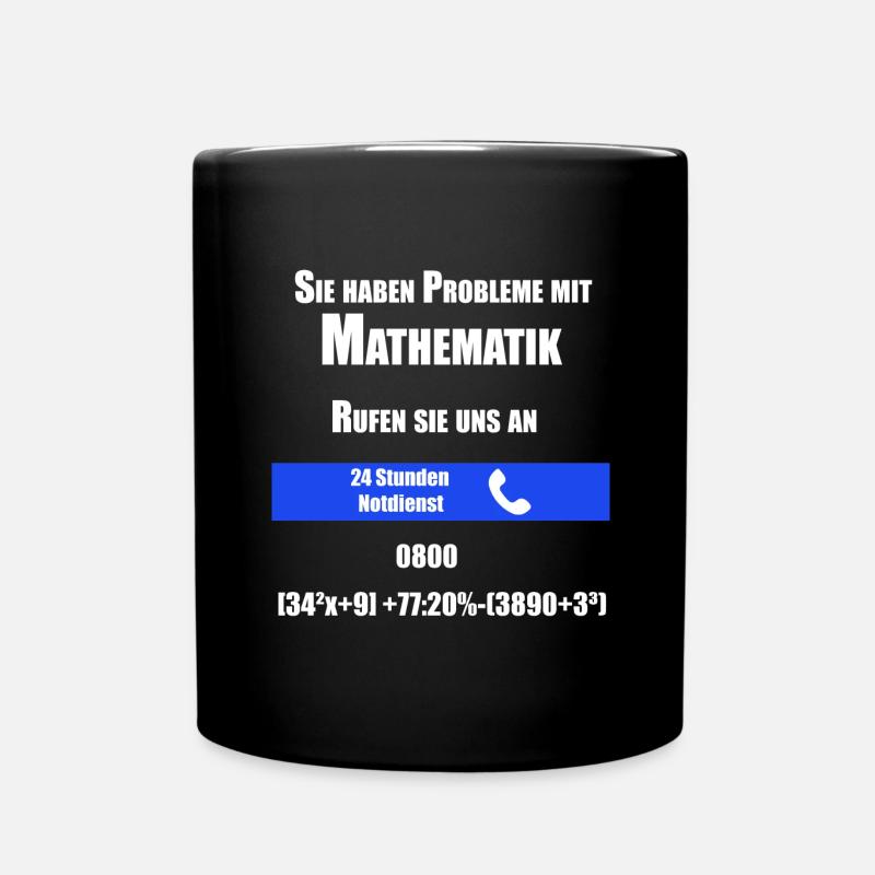 Mathematik und Lehrer - Der lustige Notdienst - Tasse einfarbig - Schwarz
