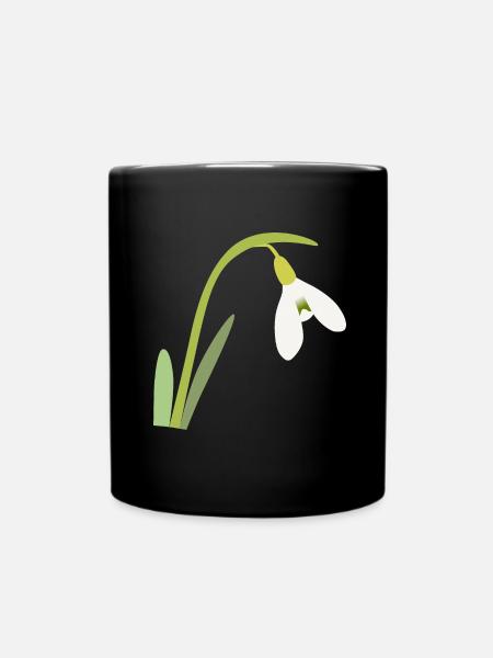 Schneeglöckchen - Tasse einfarbig - Schwarz