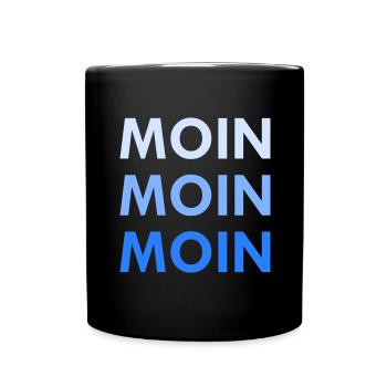 Moin Moin Moin - Tasse einfarbig - Schwarz - Vorne
