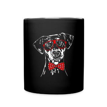 GERMAN PINSCHER Dog Glasses Dogs Wilsigns - Full Colour Mug - black - Front