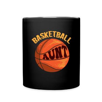 Basketball Aunt Auntie - Tasse einfarbig - Schwarz - Vorne