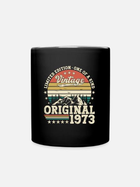 Original 1973 49th Birthday Gift Men - Full Colour Mug - black