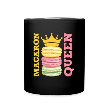 Macaron Queen Funny Macaron Dessert - Full Colour Mug - black - Front