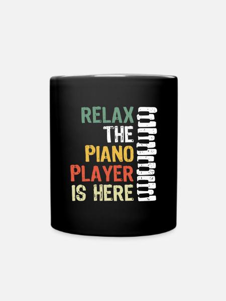 Klavier Piano Pianist Keyboard Keyboarder - Full Colour Mug - black