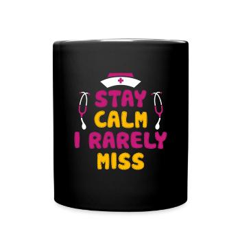 Stay Calm Funny Phlebotomist Phlebotomy - Full Colour Mug - black - Front