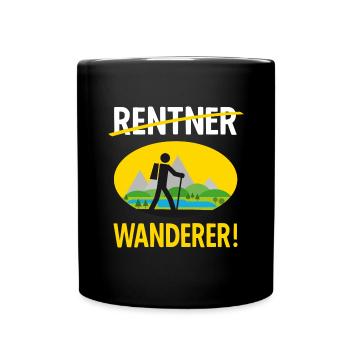 Rentner Wanderer T-Shirt Wandern Geschenkidee - Tasse einfarbig - Schwarz - Vorne
