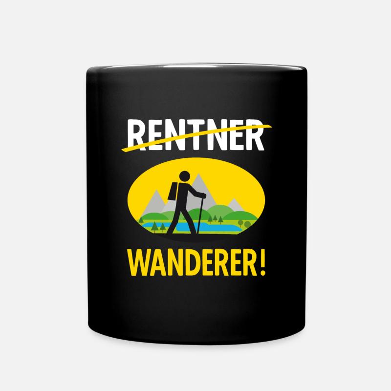 Rentner Wanderer T-Shirt Wandern Geschenkidee - Tasse einfarbig - Schwarz
