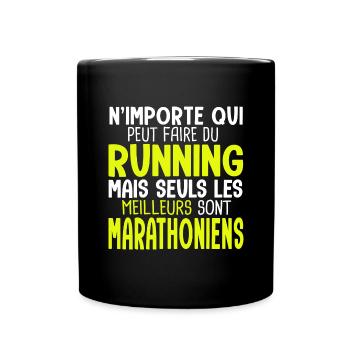 Cadeau rmarathon les meilleurs sont marathoniens - Mug uni - noir - Devant