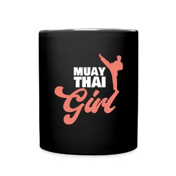 Muay Thai Girl Thai Boxing - Tasse einfarbig - Schwarz - Vorne