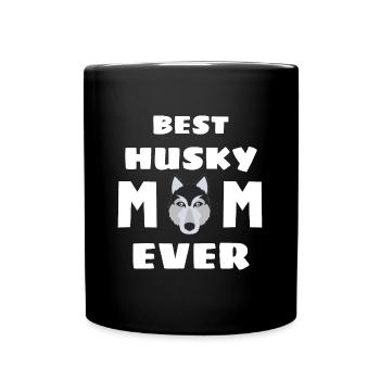 Beste Husky Mama aller Zeiten Hund Muttertag Husky - Tasse einfarbig - Schwarz - Vorne