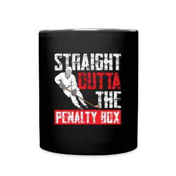 Straight Outta The Penalty Box Ice Hockey Enforcer - Tasse einfarbig - Schwarz - Vorne